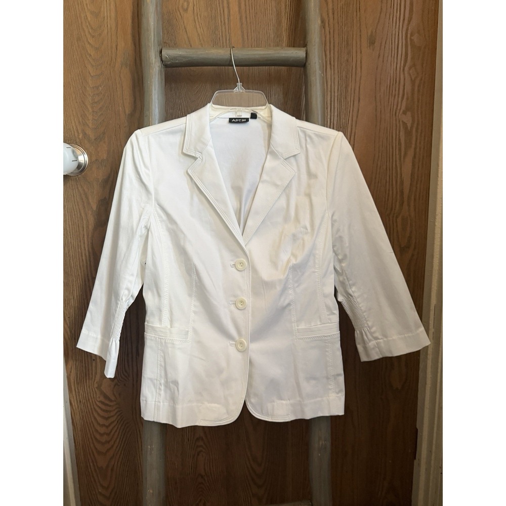 Apt 9 White Blazer 3/4 Sleeve Size S
